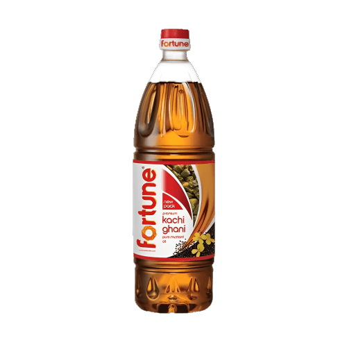 Fortune Kachi Ghani Pure Mustard Oil, 1L (Pack of 10)